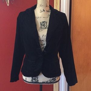 Thalia Sodi Black Faux Velvet Blazer size small